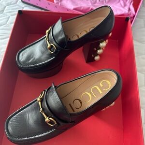 Gucci Vegas Studded Platform Loafer Pumps